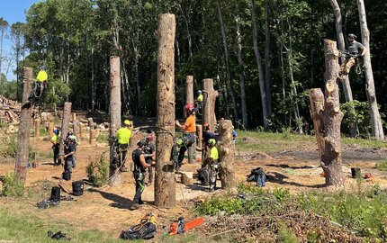 Monster Tree Service of Greenville County arborists in a tree service training